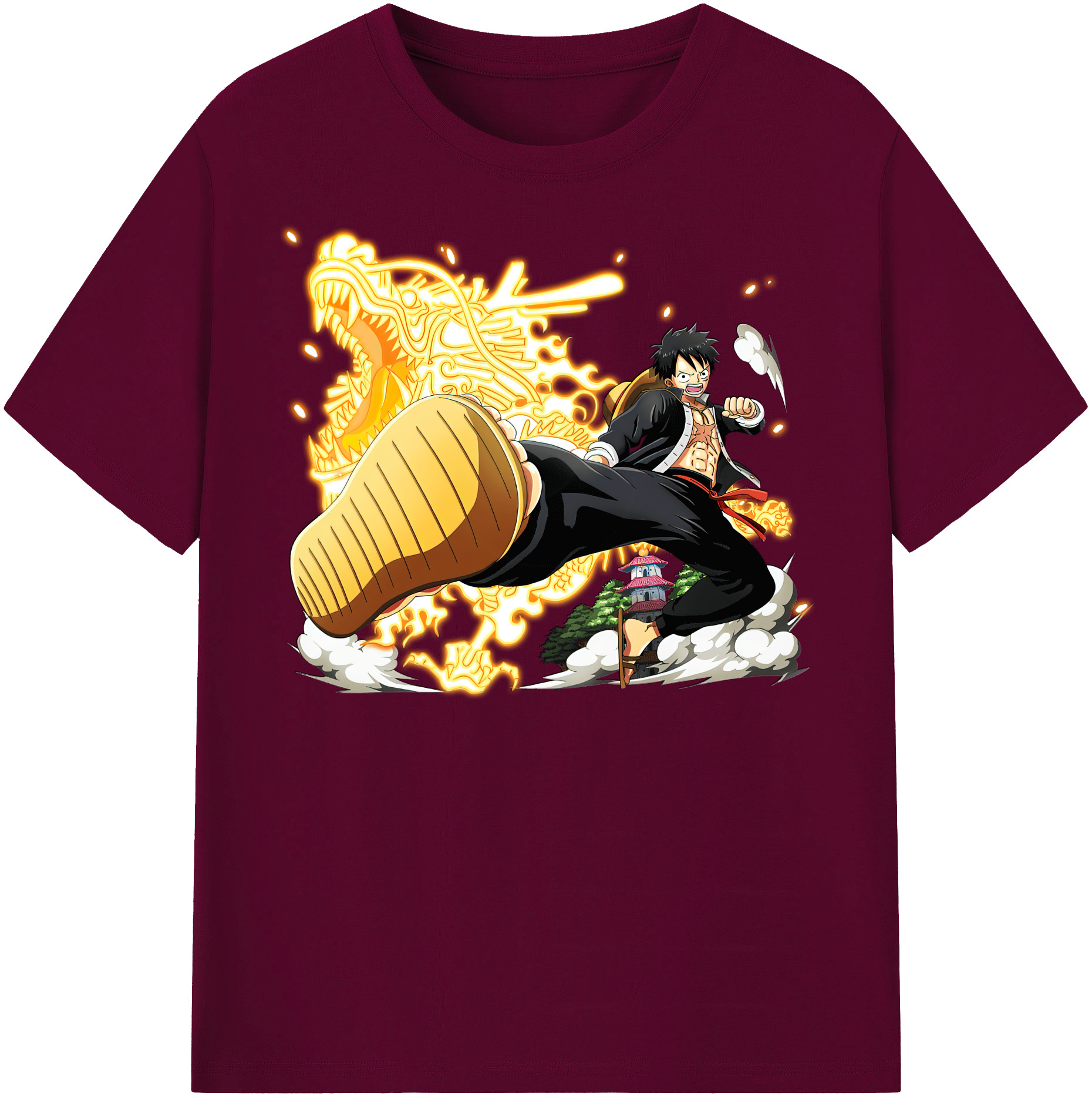 ワンピース モンキー・D・ルフィ ONE PIECE Monkey D. Luffy レディースカジュアルプリントTシャツ（綿100％）